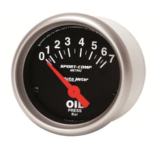Load image into Gallery viewer, AutoMeter 3327-M GAUGE, OIL PRESSURE, 2 1/16", 7 BAR, ELECTRIC, SPORT-COMP