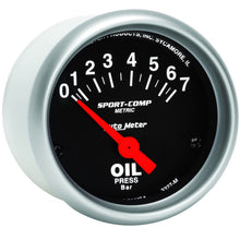 Load image into Gallery viewer, AutoMeter 3327-M GAUGE, OIL PRESSURE, 2 1/16", 7 BAR, ELECTRIC, SPORT-COMP