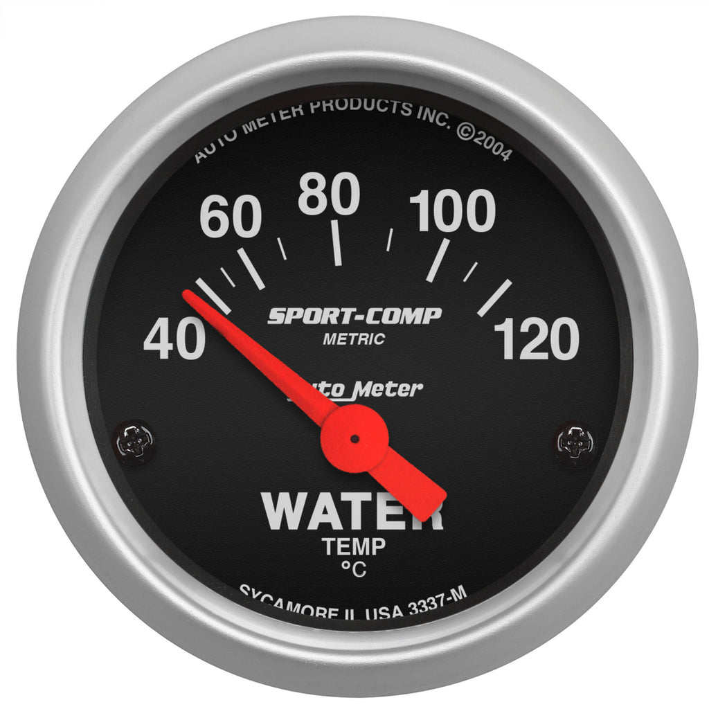 AutoMeter 3337-M GAUGE, WATER TEMP, 2 1/16", 40-120?C, ELECTRIC, SPORT-COMP