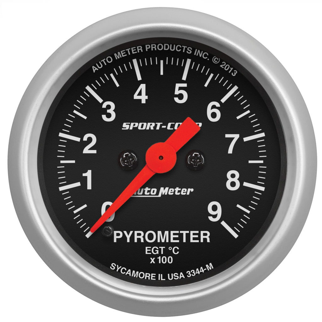 AutoMeter 3344-M GAUGE, PYROMETER (EGT), 2 1/16", 900?C, DIGITAL STEPPER MOTOR, SPORT-COMP