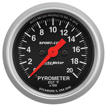 Load image into Gallery viewer, AutoMeter 3345 GAUGE, PYROMETER (EGT), 2 1/16", 2000?F, DIGITAL STEPPER MOTOR, SPORT-COMP