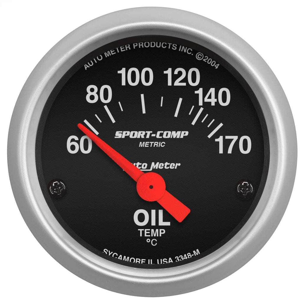 AutoMeter 3348-M GAUGE, OIL TEMP, 2 1/16", 60-170?F, ELECTRIC, SPORT-COMP