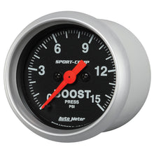 Load image into Gallery viewer, AutoMeter 3350 GAUGE, BOOST, 2 1/16", 15PSI, DIGITAL STEPPER MOTOR, SPORT-COMP