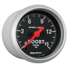Load image into Gallery viewer, AutoMeter 3350 GAUGE, BOOST, 2 1/16", 15PSI, DIGITAL STEPPER MOTOR, SPORT-COMP