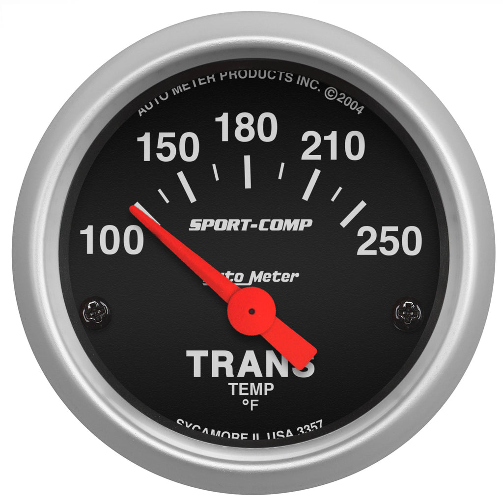 AutoMeter 3357 GAUGE, TRANSMISSION TEMP, 2 1/16", 100-250?F, ELECTRIC, SPORT-COMP