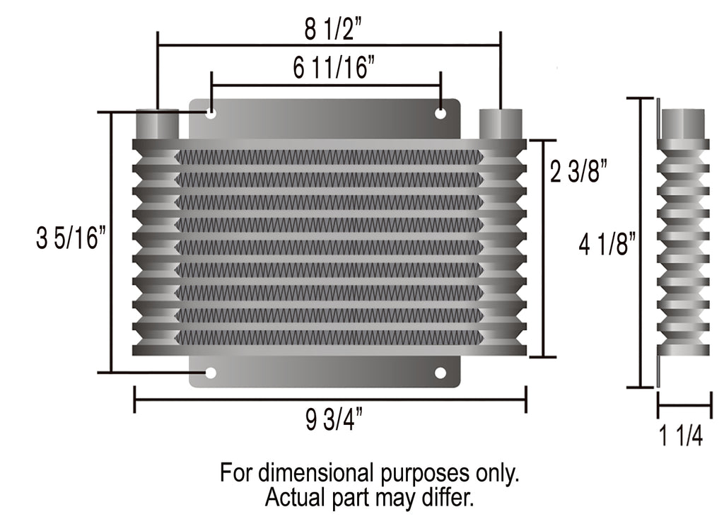 Derale 33601 5 Row Series 9000 Plate & Fin Cooler, 1/2" NPT for Select Aston Martin DB11, Aston Martin DB5, Aston Martin DB6, Aston Martin DB7, Aston Martin DB9, Aston Martin DBS, Aston Martin Lagonda, Aston Martin Rapide, Aston Martin V-8, Aston Martin