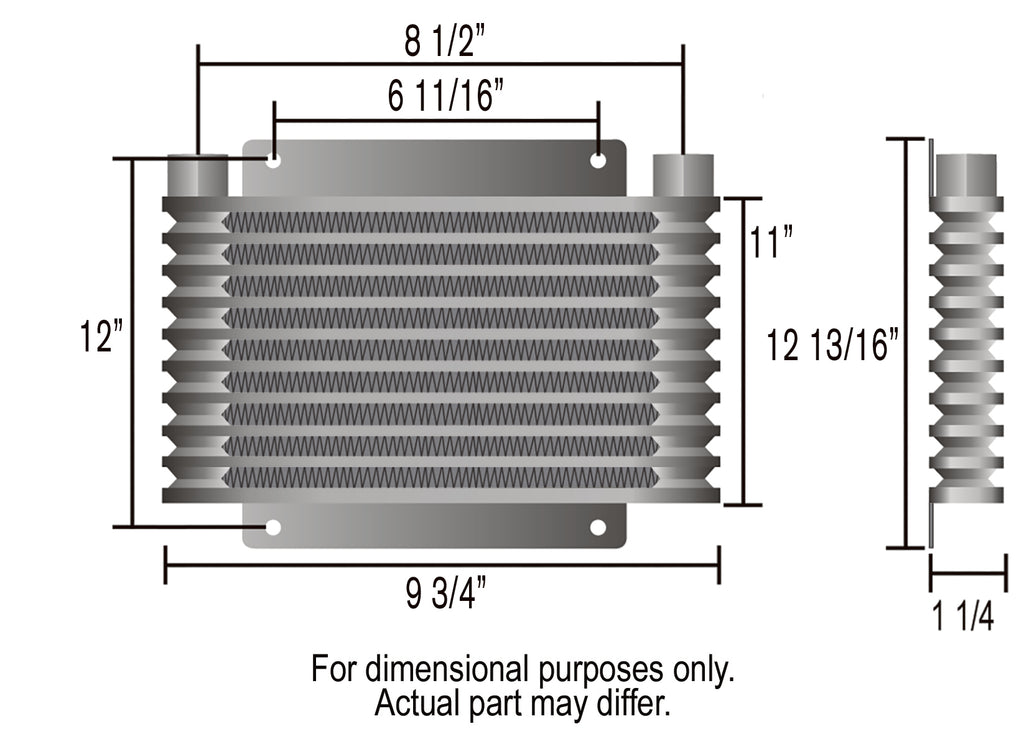 Derale 33605 21 Row Series 9000 Plate & Fin Transmission Cooler Kit, 1/2" NPT