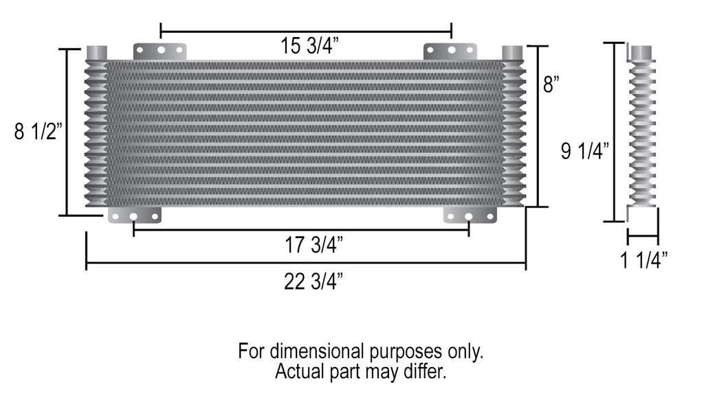 Derale 33633 13 Row Series 9500 Plate & Fin Transmission Cooler, 5/8" Inverted flare