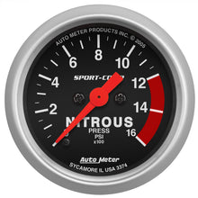 Load image into Gallery viewer, AutoMeter 3374 GAUGE, NITROUS PRESSURE, 2 1/16", 1600PSI, DIGITAL STEPPER MOTOR, SPORT-COMP