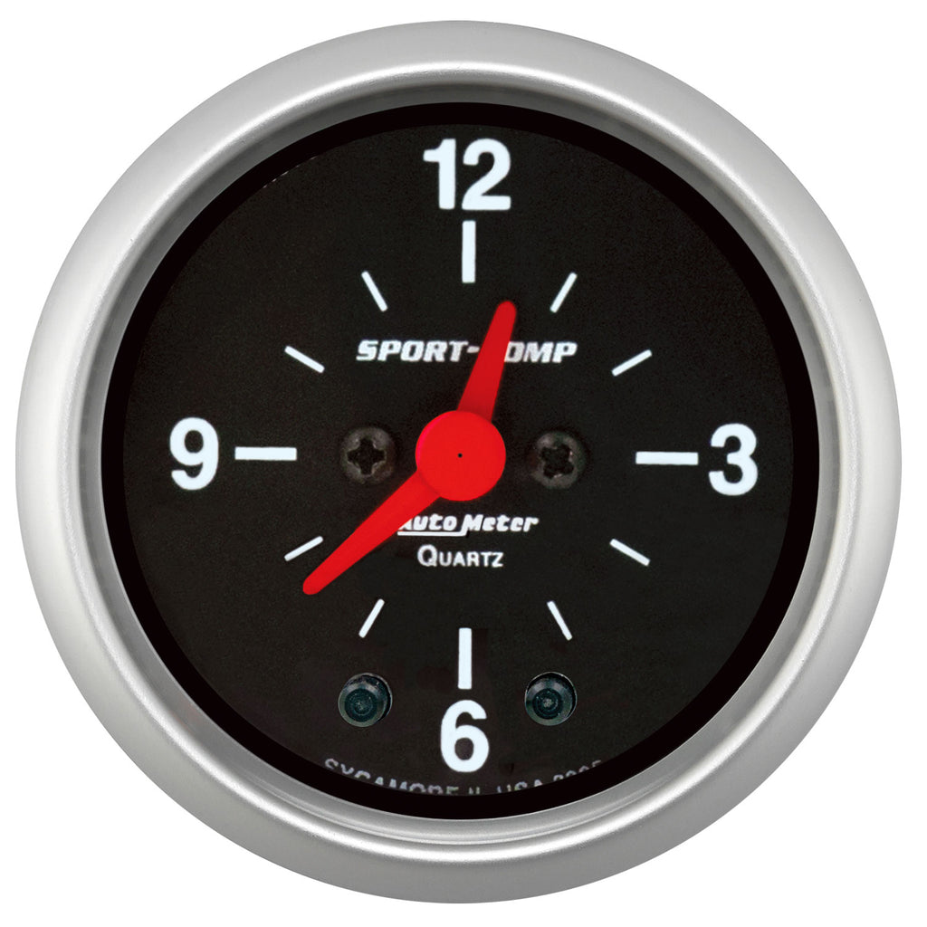AutoMeter 3385 GAUGE, CLOCK, 2 1/16", 12HR, ANALOG, SPORT-COMP