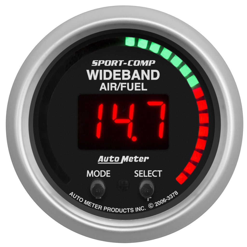 AutoMeter 3397 GAUGE, AIR/FUEL RATIO-PRO PLUS, 2 1/16", 10:1-20:1, DIGITAL W/ PK & WRN, SC