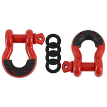 Load image into Gallery viewer, 34-Steel-D-Ring-Shackle-Set,-2-Pieces,-Red