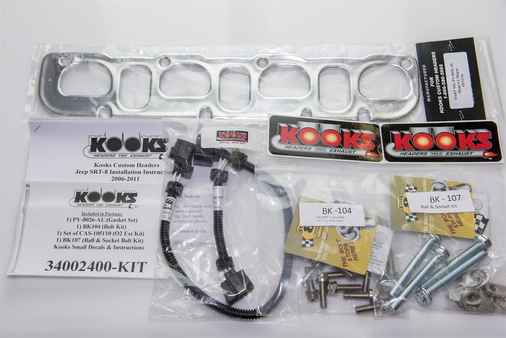 Kooks Custom Headers 34002400 1-7/8in. Stainless Headers. 2006-2010 Jeep SRT8 6.1L. for Select Jeep Grand Cherokee