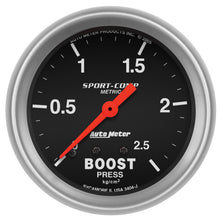 Load image into Gallery viewer, AutoMeter 3404-J GAUGE, BOOST, 2 5/8", 2.5KG/CM2, MECHANICAL, SPORT-COMP