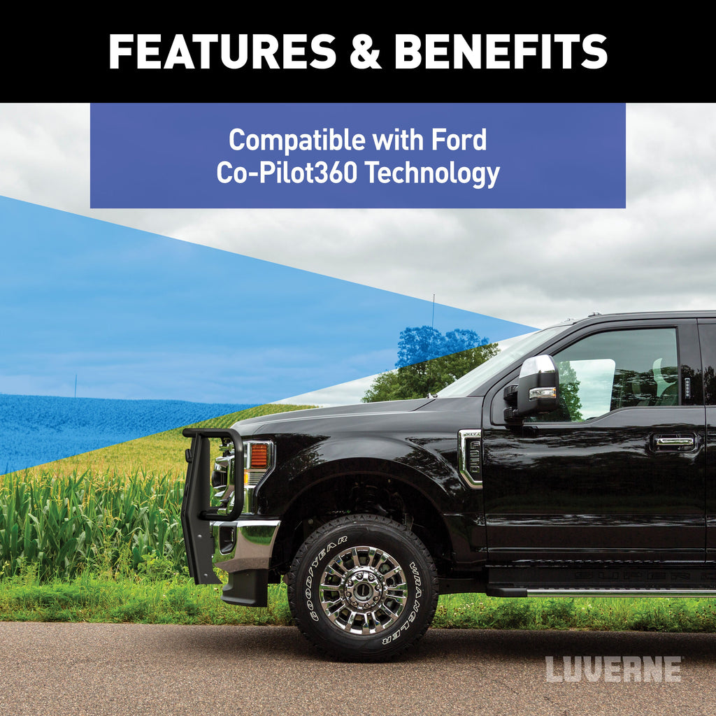 Luverne 341724-341725 Black Steel 2in. Grille Guard; Select Ford F250; F350; F450; F550 w/Co-Pilot360 - Truck Part Superstore