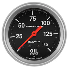 Load image into Gallery viewer, AutoMeter 3423 GAUGE, OIL PRESSURE, 2 5/8", 150PSI, MECHANICAL, SPORT-COMP
