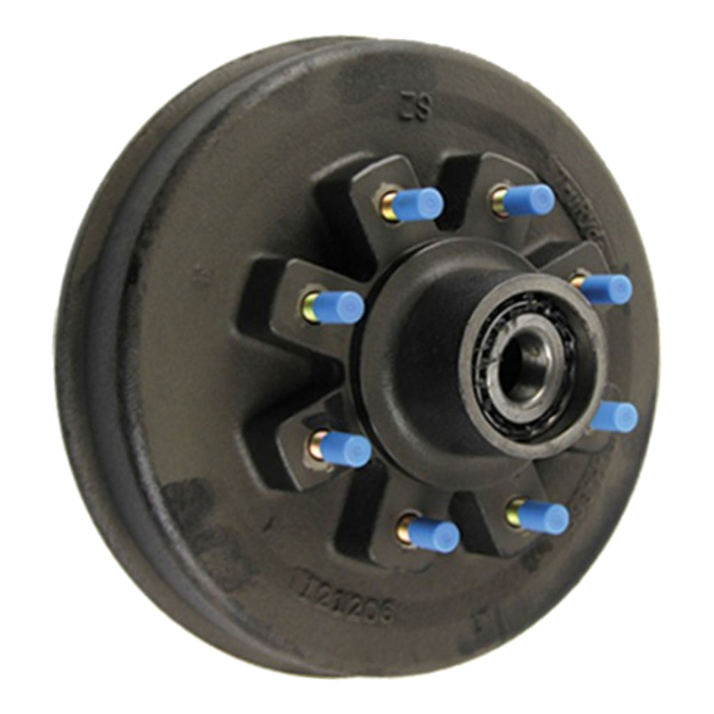 CURT 347635 12" Hybrid Threaded Oil Brake Hub Assembly with Installed Bearing Kit