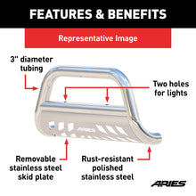 Load image into Gallery viewer, ARIES 35-2006 3" Polished Stainless Bull Bar, Select Toyota 4Runner for Select Toyota 4Runner