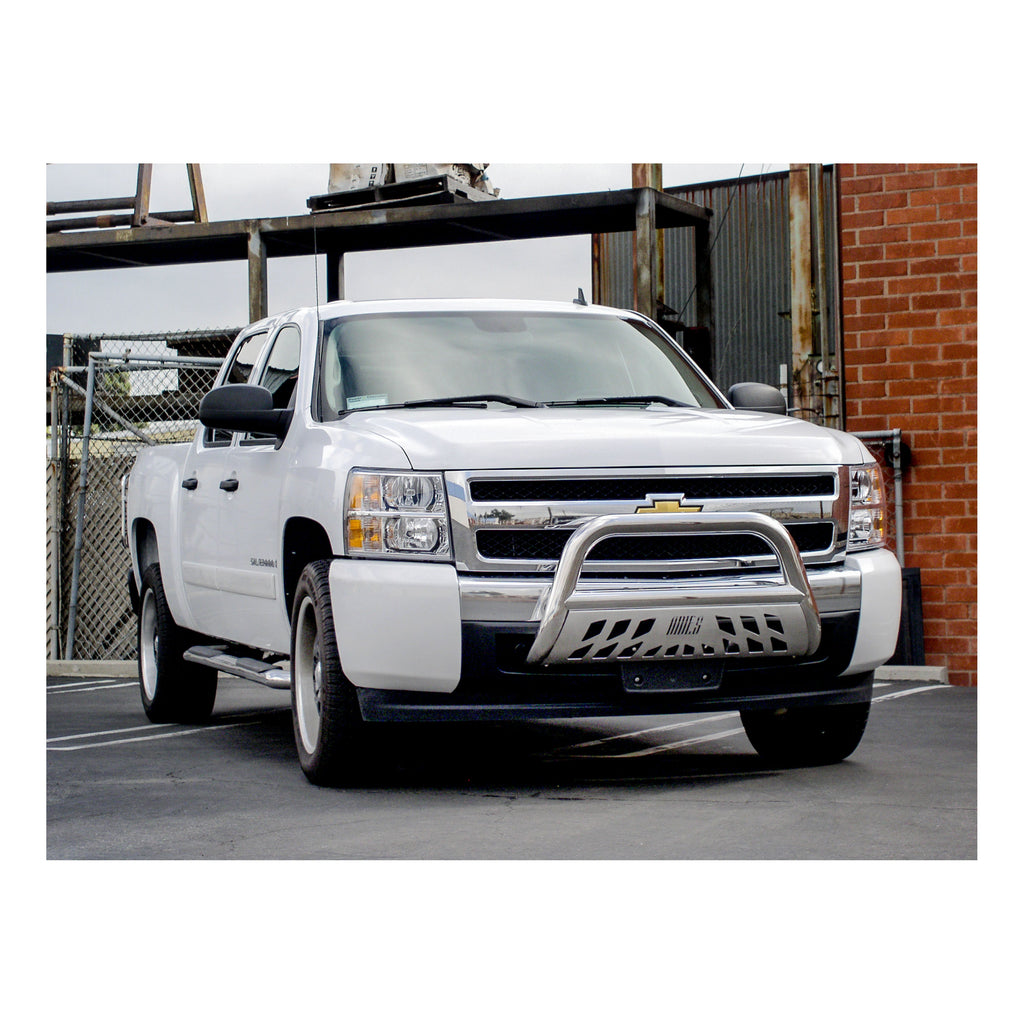 ARIES 35-4005 3in. Polished Stainless Bull Bar; Select Chevrolet Silverado 1500 - Truck Part Superstore