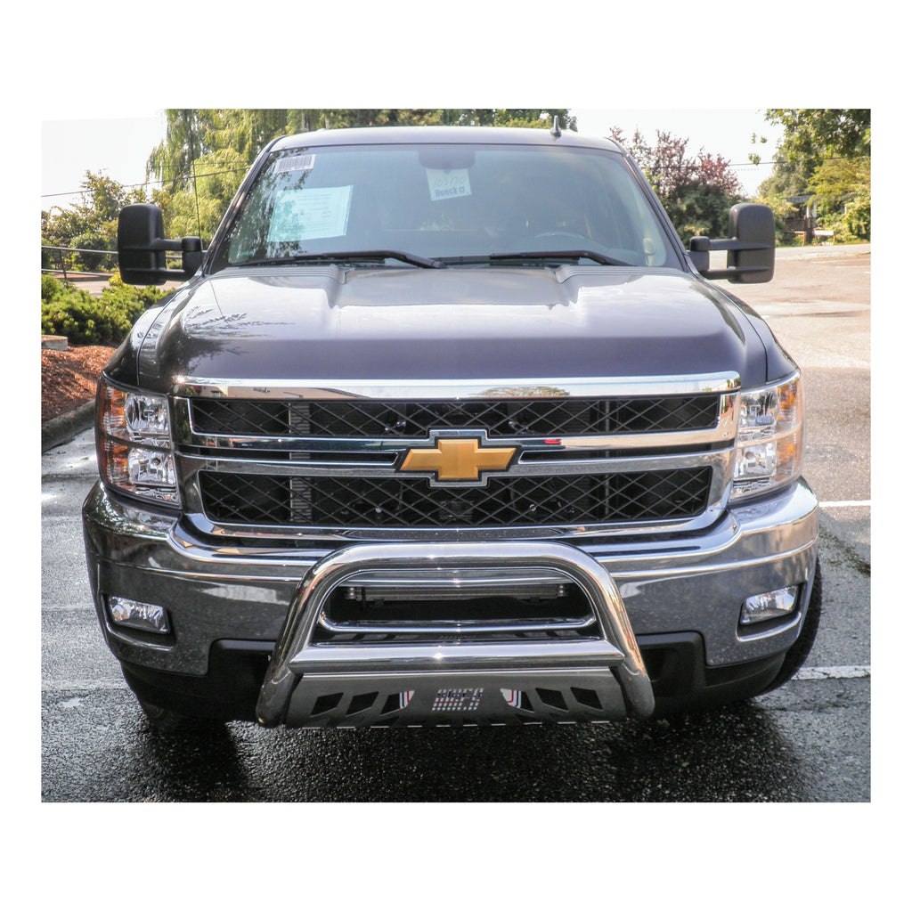 ARIES 35-4011 3in. Polished Stainless Bull Bar; Select Chevy Silverado; GMC Sierra 2500; 3500 - Truck Part Superstore