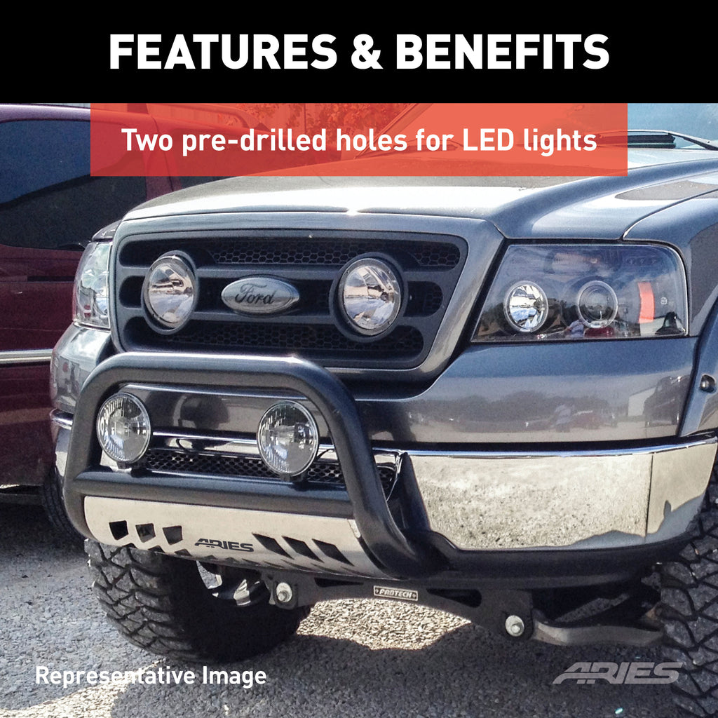 ARIES 35-5000 3" Polished Stainless Bull Bar, Select Dodge Ram 1500, 2500, 3500 for Select Dodge Ram 1500