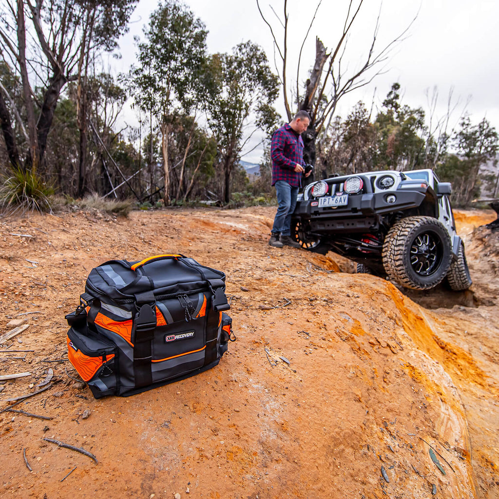 ~(35-Lbs.-20X12x12)~-Arb-Premium-Recovery-Kit;-Includes-Heavy-Duty-Pvc-Recovery-Bag-17-600Lbs-Snatch-Strap-Tree-Trunk-Protector-Winch-Extension-Strap-Shackles-Gloves-Snatch-Block-And-Recovery-Damper