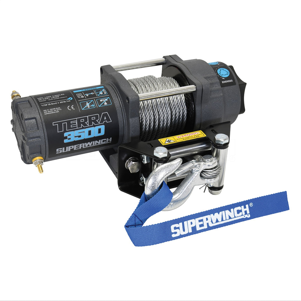 3500-Lbs-12V-Dc-732-In-X-32-Ft-Steel-Rope-Terra-3500-Winch---Gray-Wrinkle