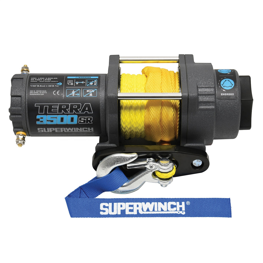 3500-Lbs-12V-Dc-732In-X-32Ft-Synthetic-Rope-Terra-3500Sr-Winch---Gray-Wrinkle