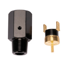 Load image into Gallery viewer, Derale 35030 190° F Inline thermal switch. 3/8" NPT Black Anodized.
