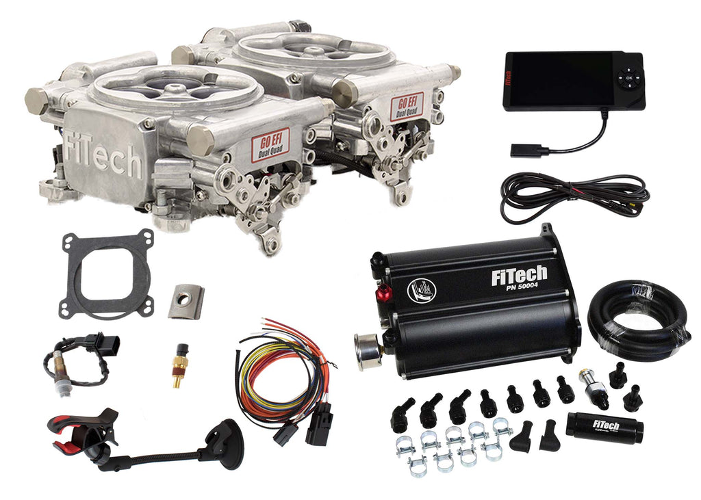 FiTech Fuel Injection 35261 Go EFI 2x4 625 HP Bright Aluminum EFI System Master Kit