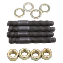 Load image into Gallery viewer, Carburetor-Mounting-Studs-Bullet-Nosed-Black-Oxide-Gold-Iridite-WashersNuts-Set-Of-4