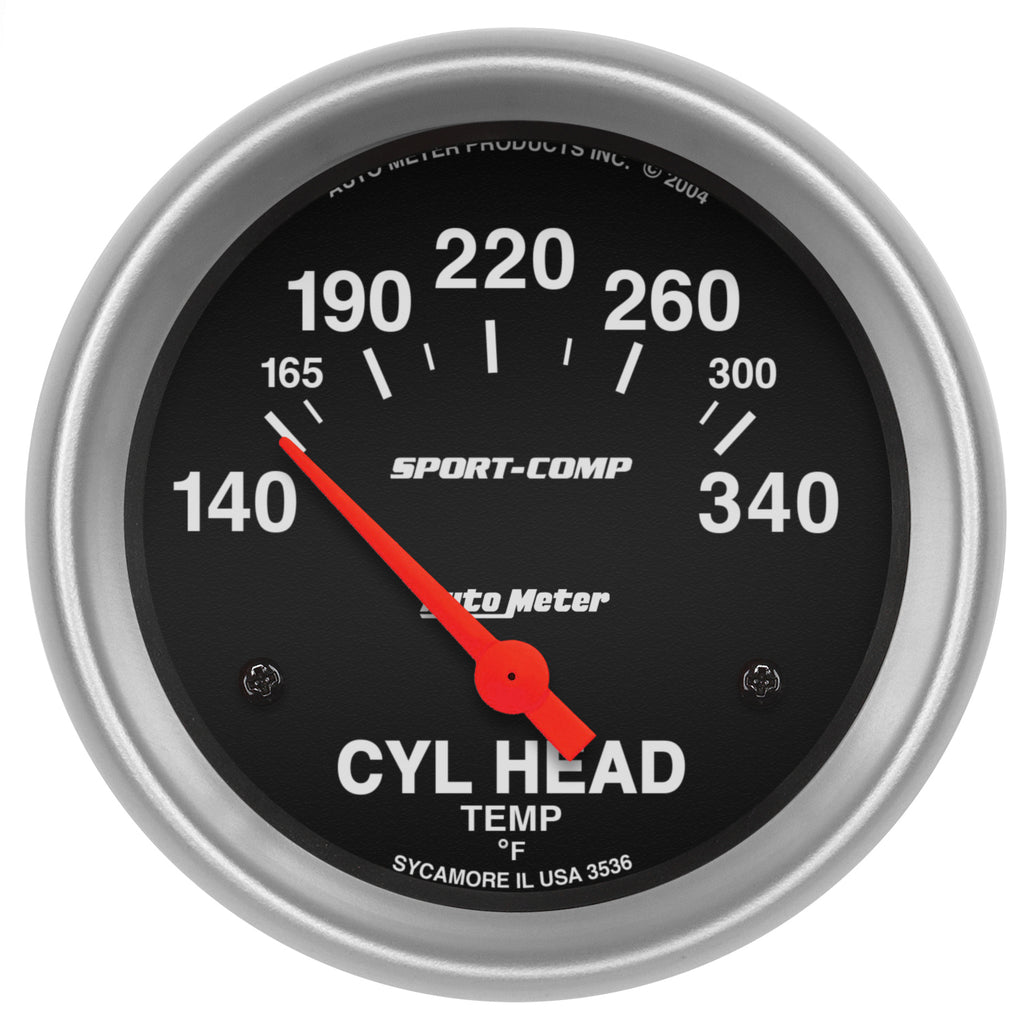 AutoMeter 3536 GAUGE, CYLINDER HEAD TEMP, 2 5/8", 140-340?F, ELECTRIC, SPORT-COMP