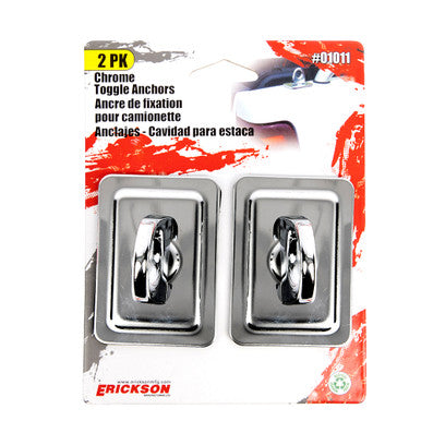 Erickson Straps & Tie Downs 01011 2 Pk Chrome Upper W/ Toggle