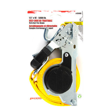 Erickson Straps & Tie Downs 01440 1.5" X 16' Self Locking Retractable Strap