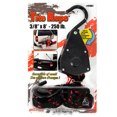 Erickson Straps & Tie Downs 01801 3/8" X 8' 250 Lb Tite Rope