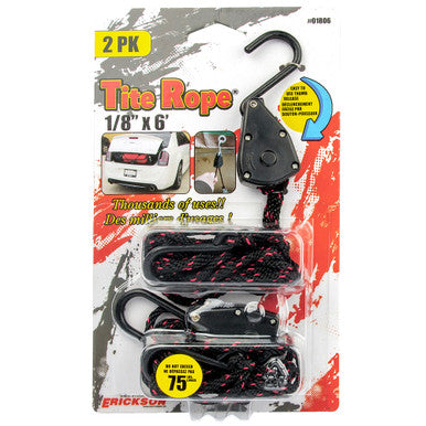 Erickson Straps & Tie Downs 01806 2 Pk 1/8" X 6' 75 Lb Tite Rope