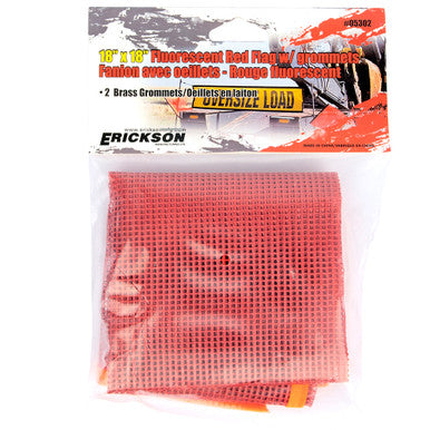 Erickson Straps & Tie Downs 05302 18" X 18" Fluorescent Red Mesh Flag W/ Brass Grommets
