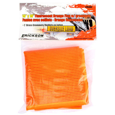 Erickson Straps & Tie Downs 05303 18" X 18" Fluorescent Orange Mesh Flag W/ Brass Grommets