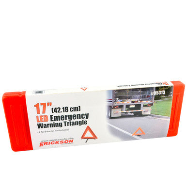 Erickson Straps & Tie Downs 05313 17" Led Safety/Emergency Warning Triangle W/ Reflectors