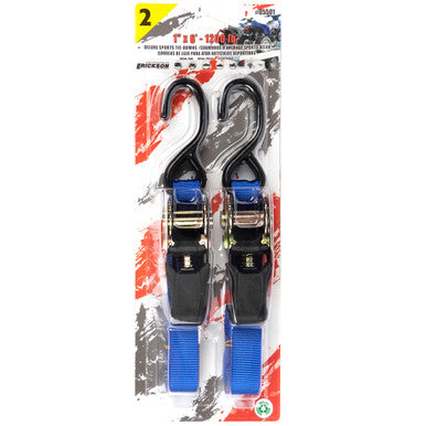 Erickson Straps & Tie Downs 05501 2 Pk 1"X6' 1200 Lb Motorcycle/Atv Ratchet Strap - Blue