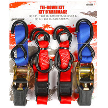 Load image into Gallery viewer, Erickson Straps &amp; Tie Downs 05606 4 Pk 2 Pk1"X10' 1200 Lb Ratchet Straps 2 Pk 1"X6' 900 Lb Cam Straps
