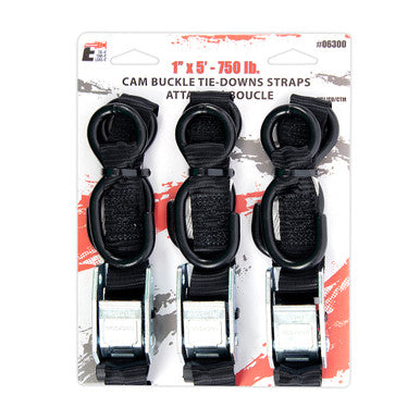 Erickson Straps & Tie Downs 06300 1" X 5' Atv Tie Down Cam Buckle Strap