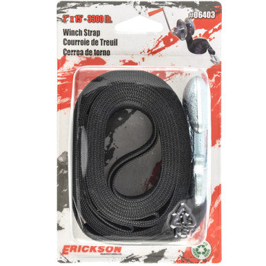 Erickson Straps & Tie Downs 06403 2" X 15' Winch Strap