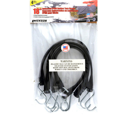 Erickson Straps & Tie Downs 06602 4 Pk 15"  Epdm Rubber Tarp Straps *Made In America