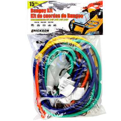 Erickson Straps & Tie Downs 06620 15 Pk Bag Assortment Of Bungey 10",13",18",24",30" Standard Bungey