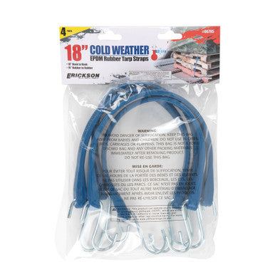 Erickson Straps & Tie Downs 06795 4 Pk 18" Blue Epdm Rubber Tarp Strap -40F
