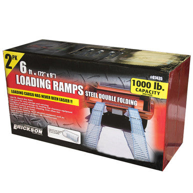 Erickson Straps & Tie Downs 07435 2PK 9" X 72" Steel Bi-Fold Ramp 1,000 Lb Per Pair