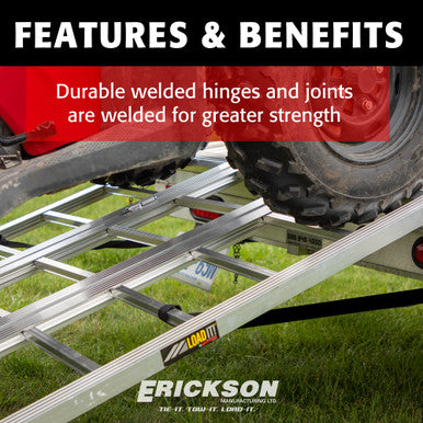 Erickson Straps & Tie Downs 07458 45"X69" Tri-Fold Aluminum Ramp 1500 Lb Max