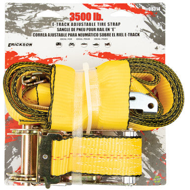 Erickson Straps & Tie Downs 08314 E-Track Adjustable Tire Strap (Standard Tires)