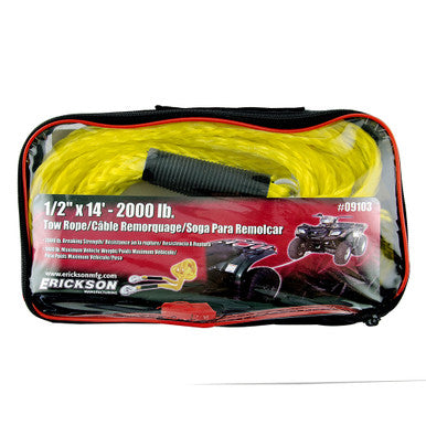 Erickson Straps & Tie Downs 09103 1/2"X14' 2000 Lb Tow Rope W/ Storage Bag